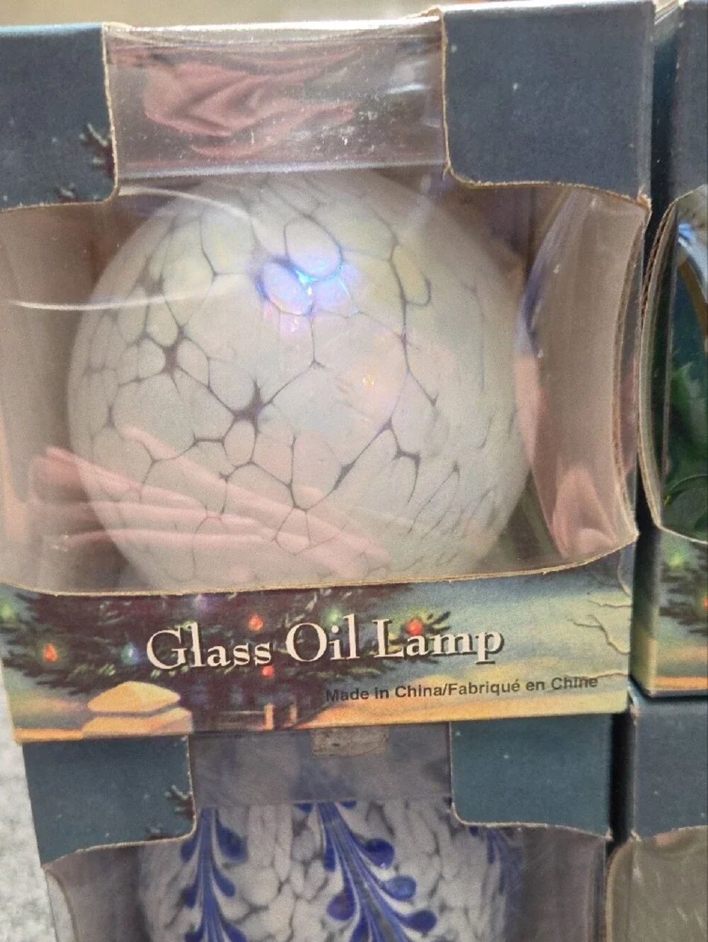 Set of 4 Decorative Glass Oil Lamp Globes - Multicolor